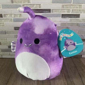 NEW Squishmallows Easton the Angler Fish 8" Purple Tie-Dye Plush Kellytoy